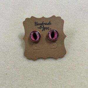 Hand crafted pink eyeball earrings